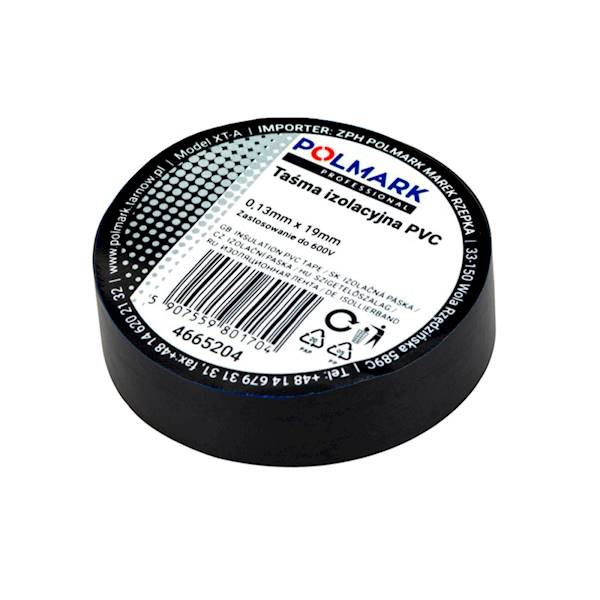 TAŚMA ELEKTROIZOLACYJA POLMARK 19 MM X 20 M CZARNA