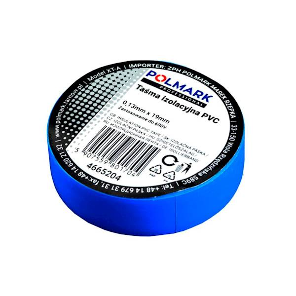 TAŚMA ELEKTROIZOLACYJA POLMARK 19 MM X 20 M NIEBIESKA