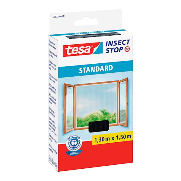 MOSKITIERA OKIENNA NA RZEP STANDARD CZARNA 1,3M X 1,5M
