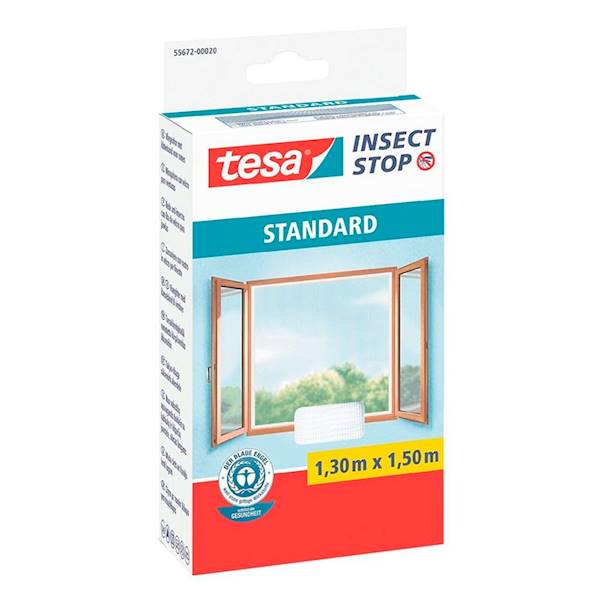 MOSKITIERA OKIENNA NA RZEP STANDARD BIAŁA 1,3M X 1,5M