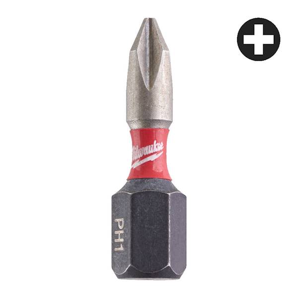 BIT UDAROWY MILWAUKEE SHOCKWAVE IMPACT DUTY PH1 X 25 MM 2 SZTUKI