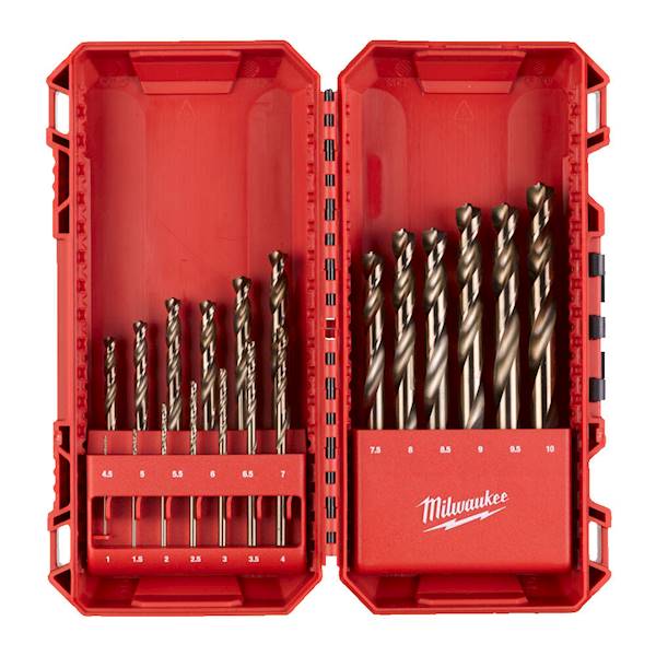 ZESTAW WIERTEŁ DO METALU HSS-G MILWAUKEE RED COBALT 19 ELEMENTÓW 1-10 MM