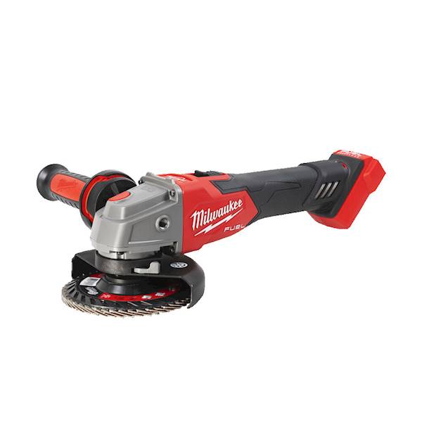 SZLIFIERKA KĄTOWA 125 MM O ZMIENNEJ PRĘDKOŚCI Z HAMULCEM I WŁĄCZNIKIEM SUWAKOWYM MILWAUKEE M18 FSAGV125XB-0X