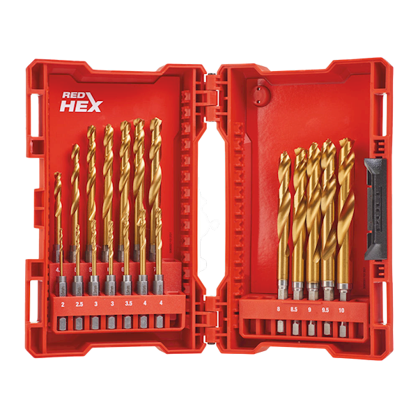 ZESTAW WIERTEŁ DO METALU HSS-G MILWAUKEE SHOCKWAVE TIN 19 ELEMENTÓW 2-10 MM
