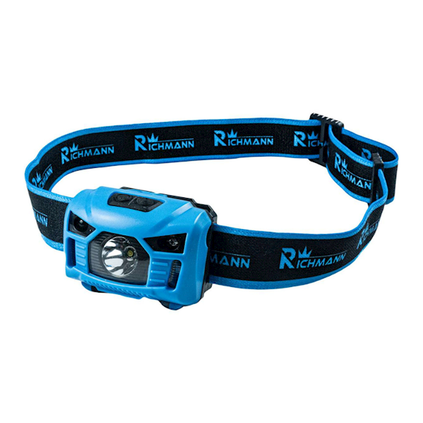 AKUMULATOROWA LATARKA CZOŁOWA Z CZUJNIKIEM RUCHU RICHMANN 5W LED + 2 RED LED