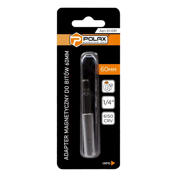 UCHWYT MAGNETYCZNY BITÓW POLAX 1/4" 60 MM