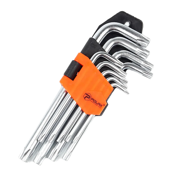 ZESTAW 9 KLUCZY TORX KRÓTKICH POLAX T10-T50