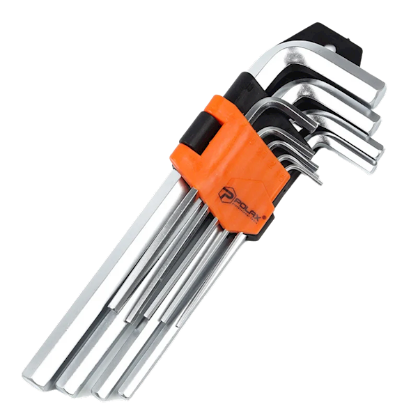 ZESTAW 9 KLUCZY IMBUSOWYCH DŁUGICH POLAX 1,5-10 MM