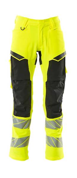 SPODNIE MASCOT ACCELERATE SAFE Z KIESZENIAMI NA KOLANACH ŻÓŁTY HI-VIS/CZARNY 52