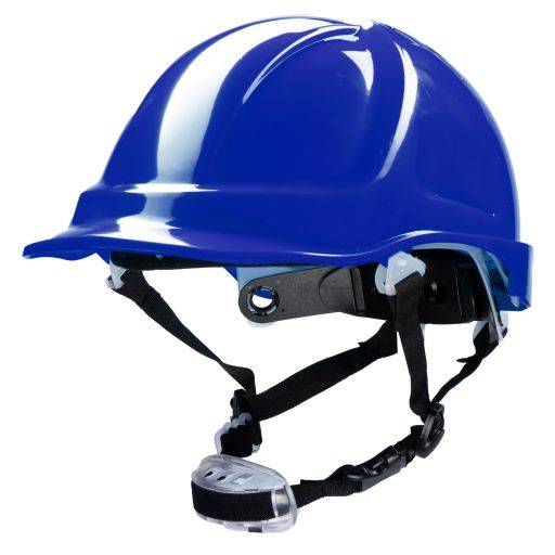 NIEBIESKI HEŁM ABS POLSTAR Z POKRĘTŁEM, 4 PKT. PASEK PODBRÓDKOWY YS-7, REGULACJA OBWODU 53-64 CM