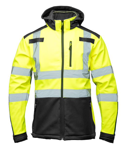 KURTKA SOFTSHELL POLSTAR BRIXTON FLASH Z ODBLASKAMI AFSO ŻÓŁTO/GRANATOWA 4XL