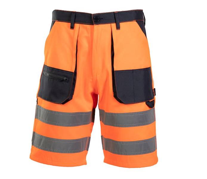 KRÓTKIE SPODENKI OSTRZEGAWCZE POLSTAR BRIXTON FLASH POMARAŃCZOWE 54