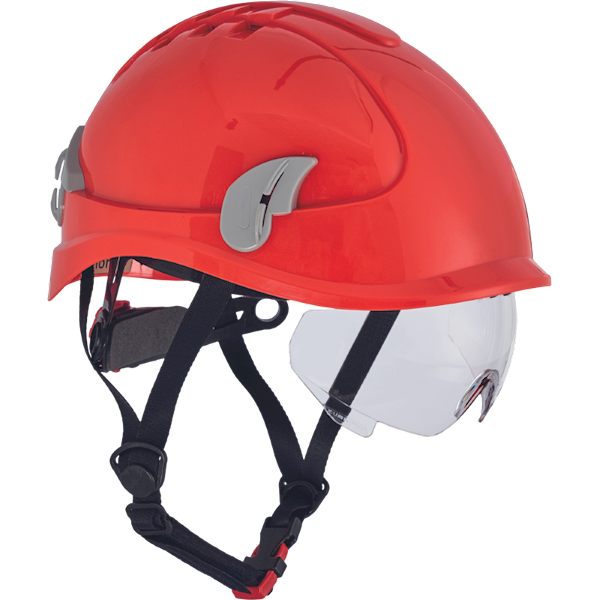CZERWONY HEŁM CERVA ALPINWORKER Z OKULARAMI 6-PUNKTOWA WIĘŹBA