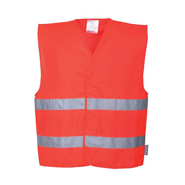 KAMIZELKA OSTRZEGAWCZA CZERWONA R.L-XL
