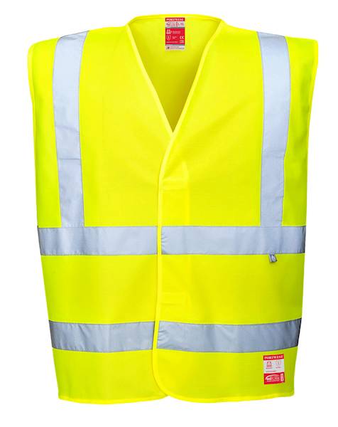 KAMIZELKA OSTRZEGAWCZA TRUDNOPALNA YELLOW 2XL/3XL