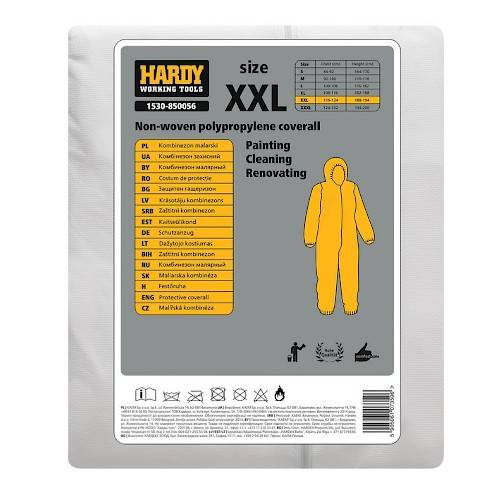 KOMBINEZON ROBOCZY OCHRONNY MALARSKI MIKROPORY ROZMIAR XXL HARDY