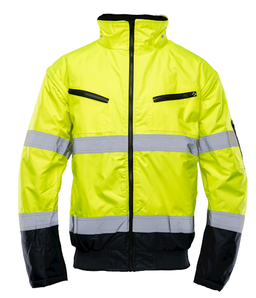 KURTKA OCIEPLANA BOMBER POLSTAR BENEFIT HI VI 2W1 KAT. II KLASA 3 ŻÓŁTO/GRANATOWA S