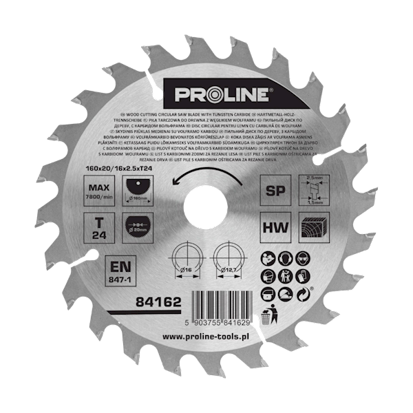 PIŁA TARCZOWA DO DREWNA 160*30T*20/16 MM  PROLINE