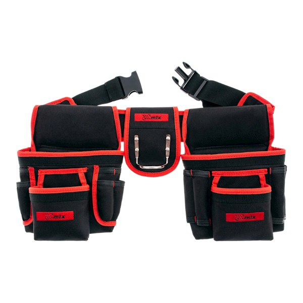 TORBA PAS NARZĘDZIOWY PODWÓJNY MTX 20 KIESZENI + UCHWYT NA MŁOTEK