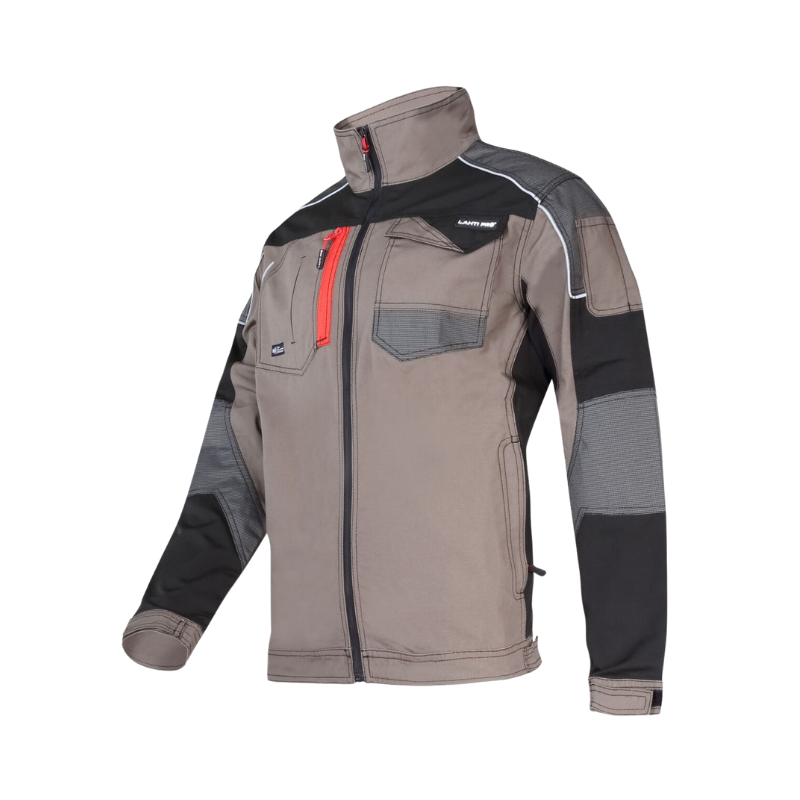 BLUZA ROBOCZA KHAKI-CZAR. ZE WSTAWKAMI ZE STRETCHU R.M