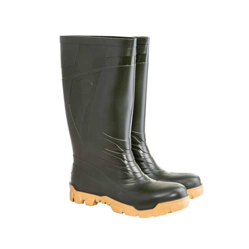 KALOSZE WYSOKIE BEZ PODNOSKA FAGUM F30705 PVC OB FO SRC ZIELONO-ŻÓŁTE 40