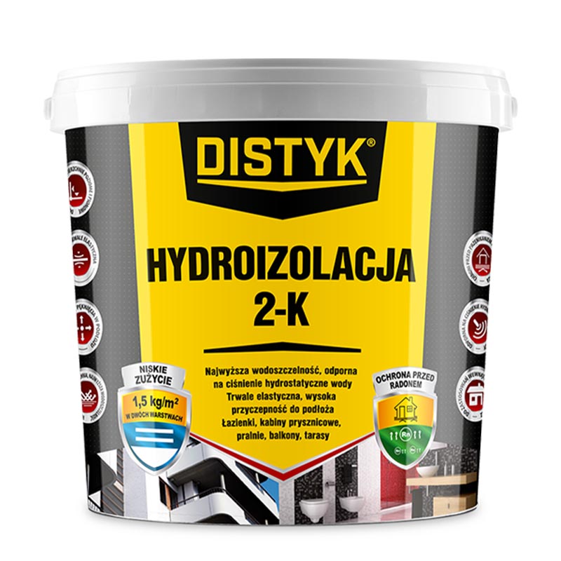 HYDROIZOLACJA DWUSKŁADNIKOWA DISTYK 2-K 7 KG SZARA
