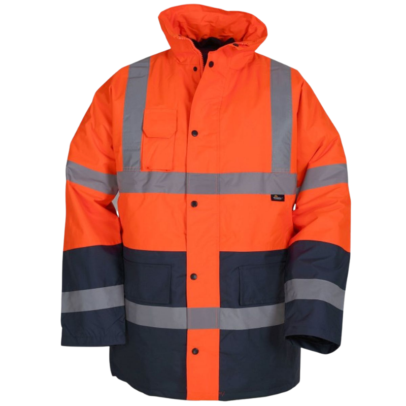 KURTKA OSTRZEGAWCZA BETA VIZWELL POMARAŃCZOWO-GRANATOWA 2XL