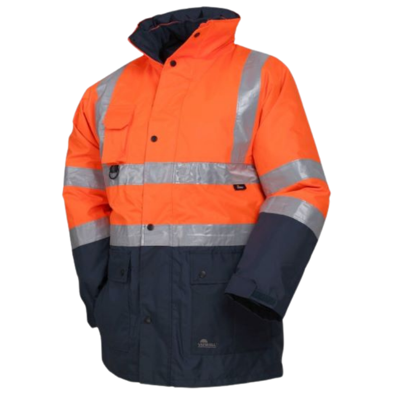 KURTKA OSTRZEGAWCZA 5W1 BETA VIZWELL POMARAŃCZOWO-GRANATOWA 4XL