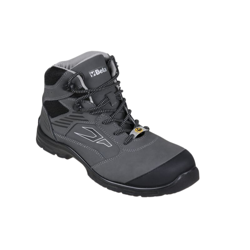 TRZEWIKI Z WODOODPORNEGO NUBUKU BETA S3 RS SRC ESD 7218G SZARE 46