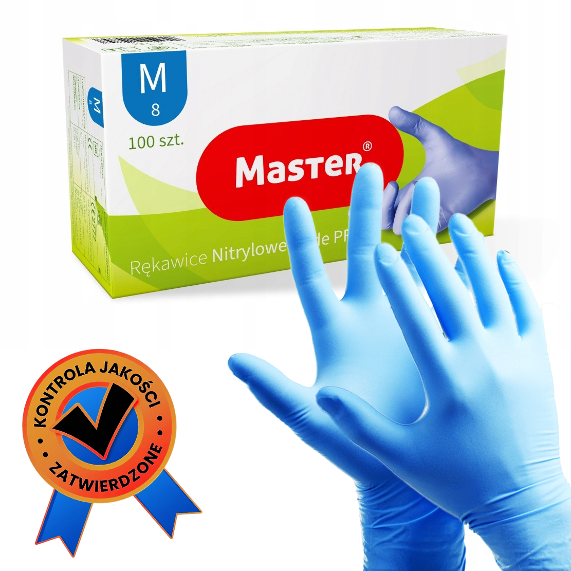 RĘKAWICE DIAGN. NIEBIESKIE MASTER NITRYL PREMIER R.M