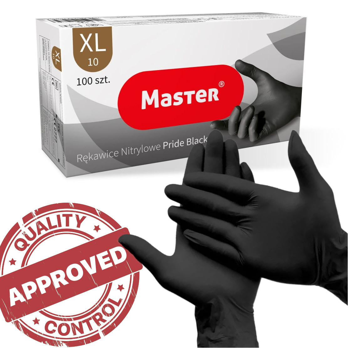 RĘKAWICE DIAGN. CZARNE MASTER NITRYL PREMIER R.XL
