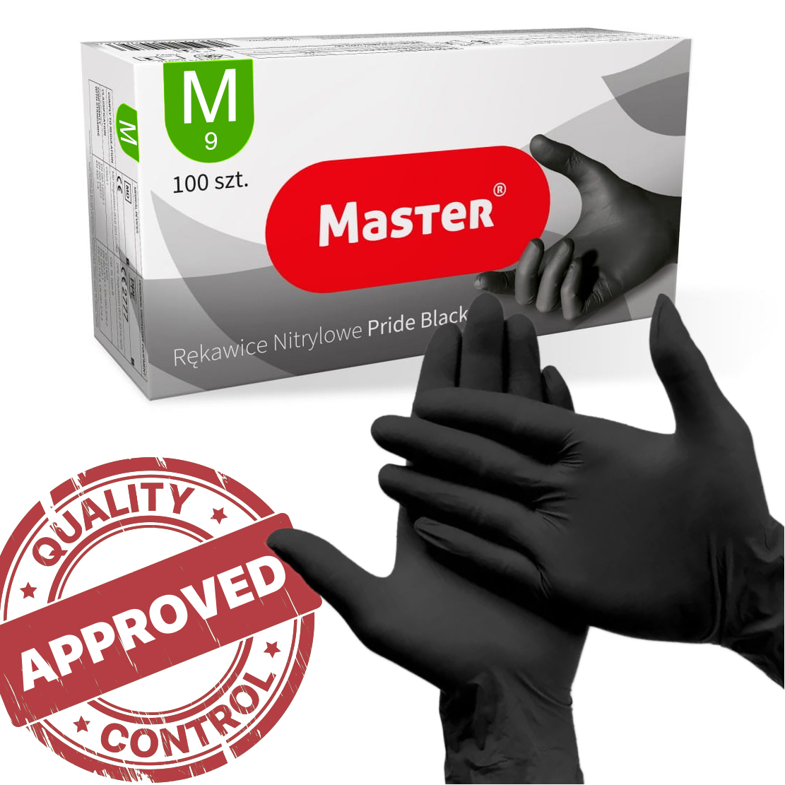 RĘKAWICE DIAGNOSTYCZNE NITRYLOWE PREFER CZARNE R. M 100SZT