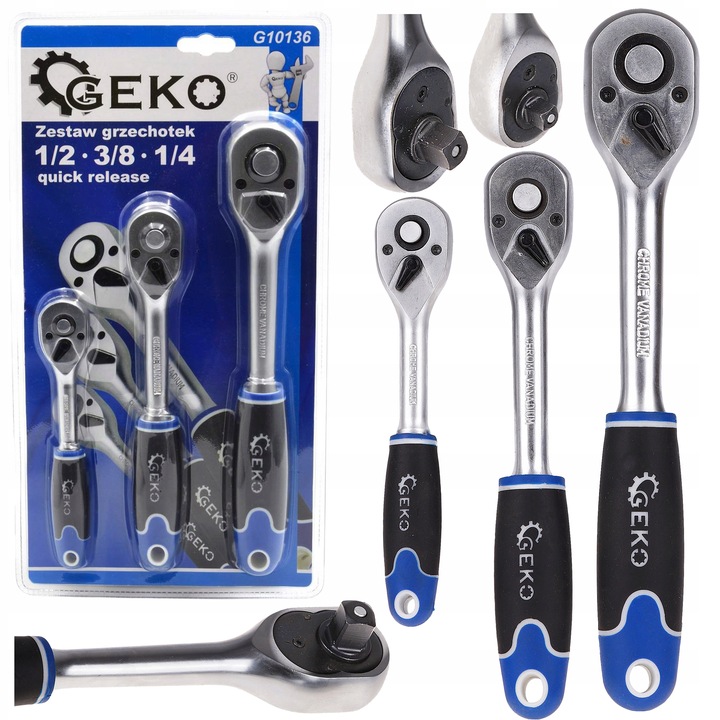 ZESTAW GRZECHOTEK 1/2, 3/8, 1/4"