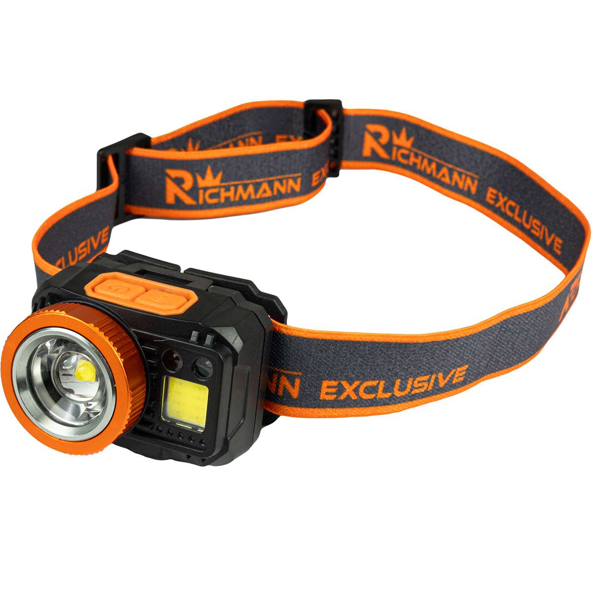 LATARKA NA GŁOWĘ AKU 5W + 3W LED ZOOM CZUJNIK RUCHU