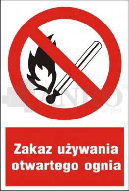 NAKLEJKA ZAKAZ OGN 200x300 ANRO 11P/1/C1/F