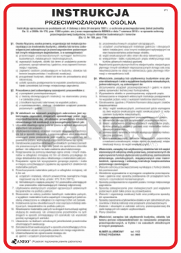 INSTRUKCJA PRZECIWPOŻAROWA OGÓLNA ANRO 250X350