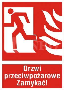 "DRZWI PRZECIWPOŻAROWE ZAMYKAĆ!" ANRO