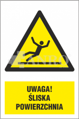 UWAGA ŚLISKA POWIERZCHNIA ANRO 20X30 IW/001/1/C1/F