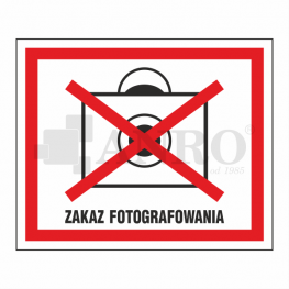 NAKLEJKA ZAKAZ FOTOGRAFOWANIA 410X510 80/410X510/F