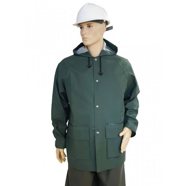 KURTKA PRZECIWDESZCZOWA WADERS PCV ZIELONA R. 62