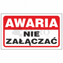AWARIA NIE ZAŁĄCZAĆ PLEKSI 30x20 cm103/C1/P