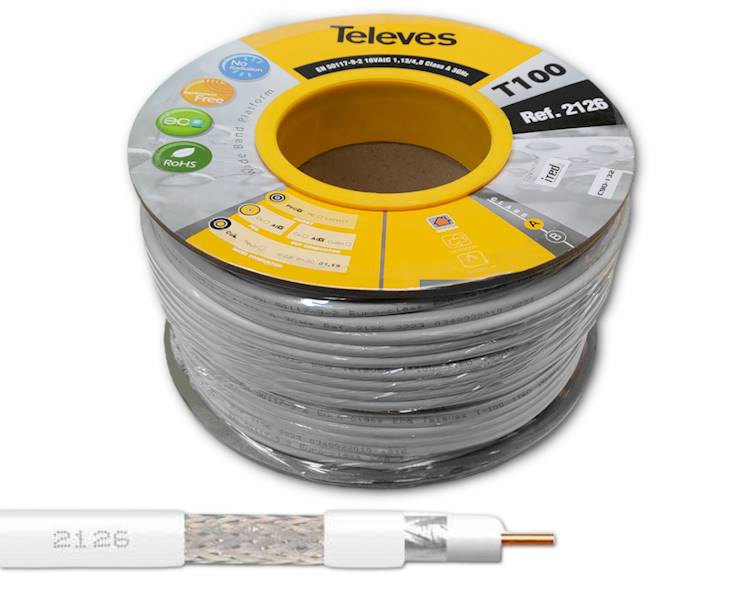 KABEL SAT. TELEVES T100 2126 BIAŁY 10m