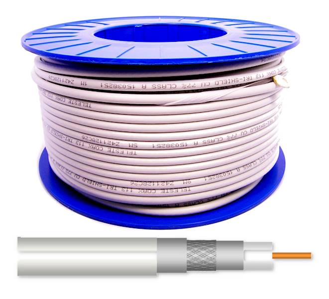 KABEL SAT. TELESTE TRI-SHIELD BIAŁY 10m