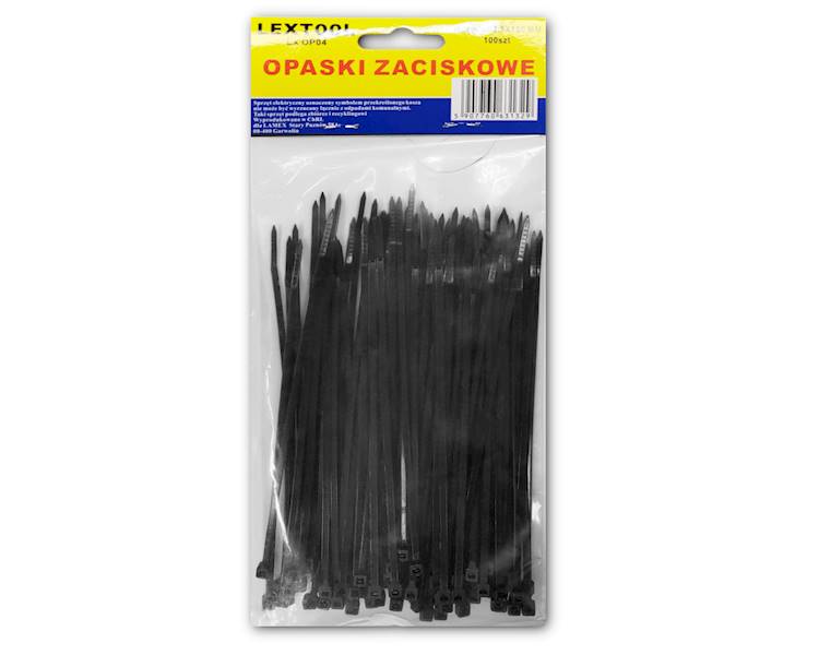 OPASKI ZACISKOWE CZARNE 15cm x2,5mm 100 szt.