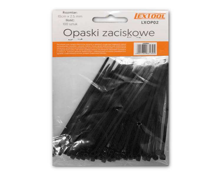 OPASKI ZACISKOWE CZARNE 10cm x 2,5mm 100 szt.