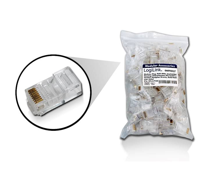 WTYK RJ45 8P8C CAT6 100szt LogiLink MP0027