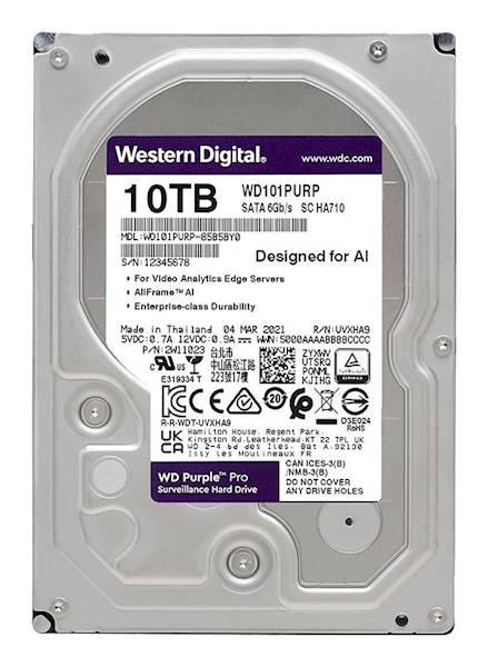 Dysk HDD WD Purple WD101PURP 10TB/SATA