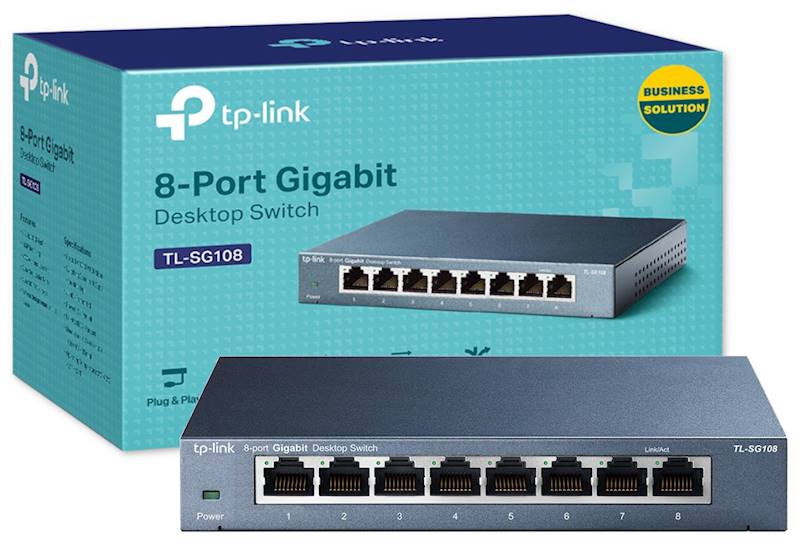 SWITCH TP-LINK SG108 (8xLAN 1Gb/s) 