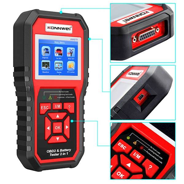 INTERFEJS SKANER OBD2  KONNWEI KW870
