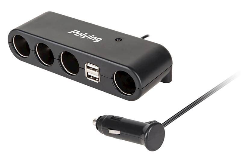 ROZGAŁĘŹNIK 4x ZAPALNICZKA+USB  PY-CHR0011